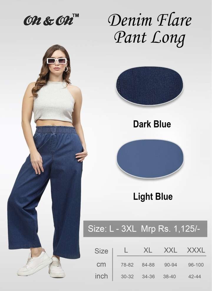 Buy On and On Long Denim Flared Jeans online in India