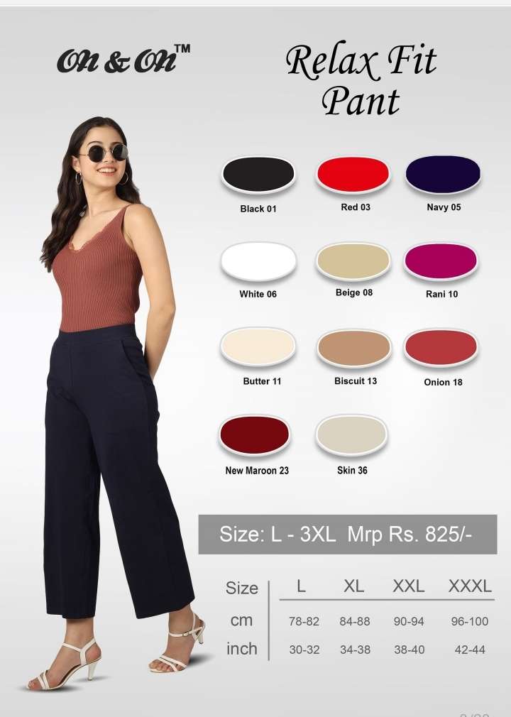 Buy On & on women relax fit pant at wholesale price 