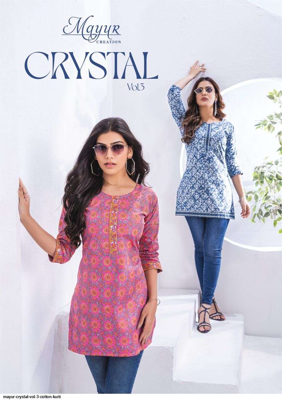 Mayur Crystal Vol-3 – Short Tops Indian Kurti suppliers in Surat