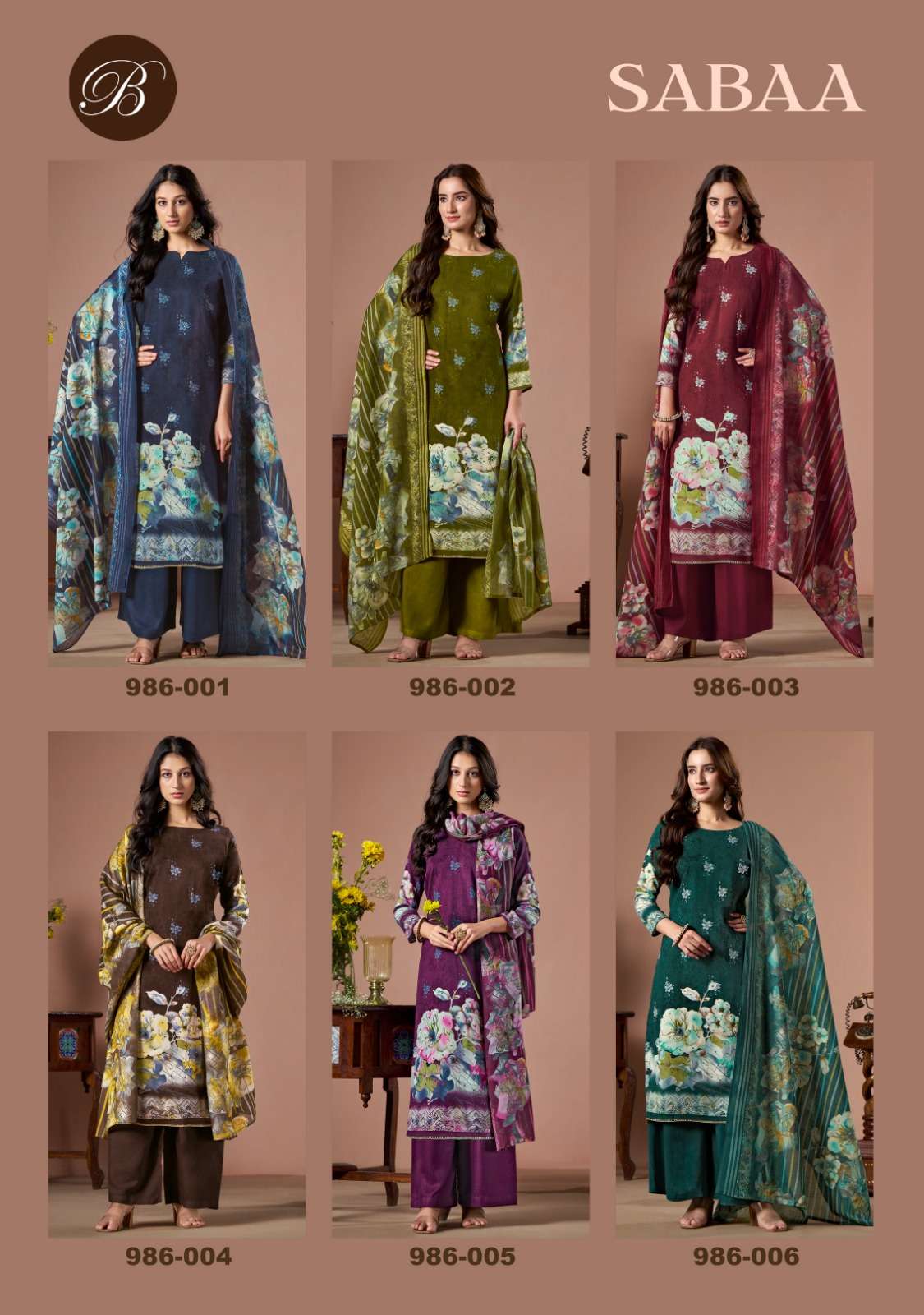 sabaa by belliza designer digital print viscose rayon readymade ladies suits