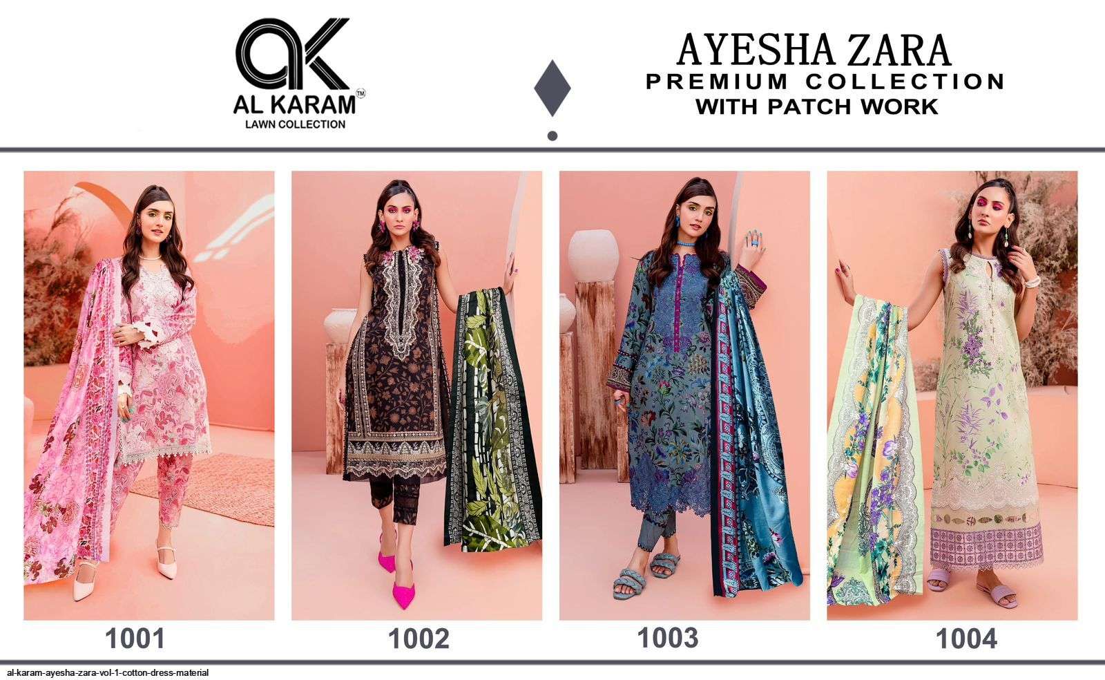 AL KARAM AYESHA ZARA VOL 1 COTTON DRESS MATERIAL