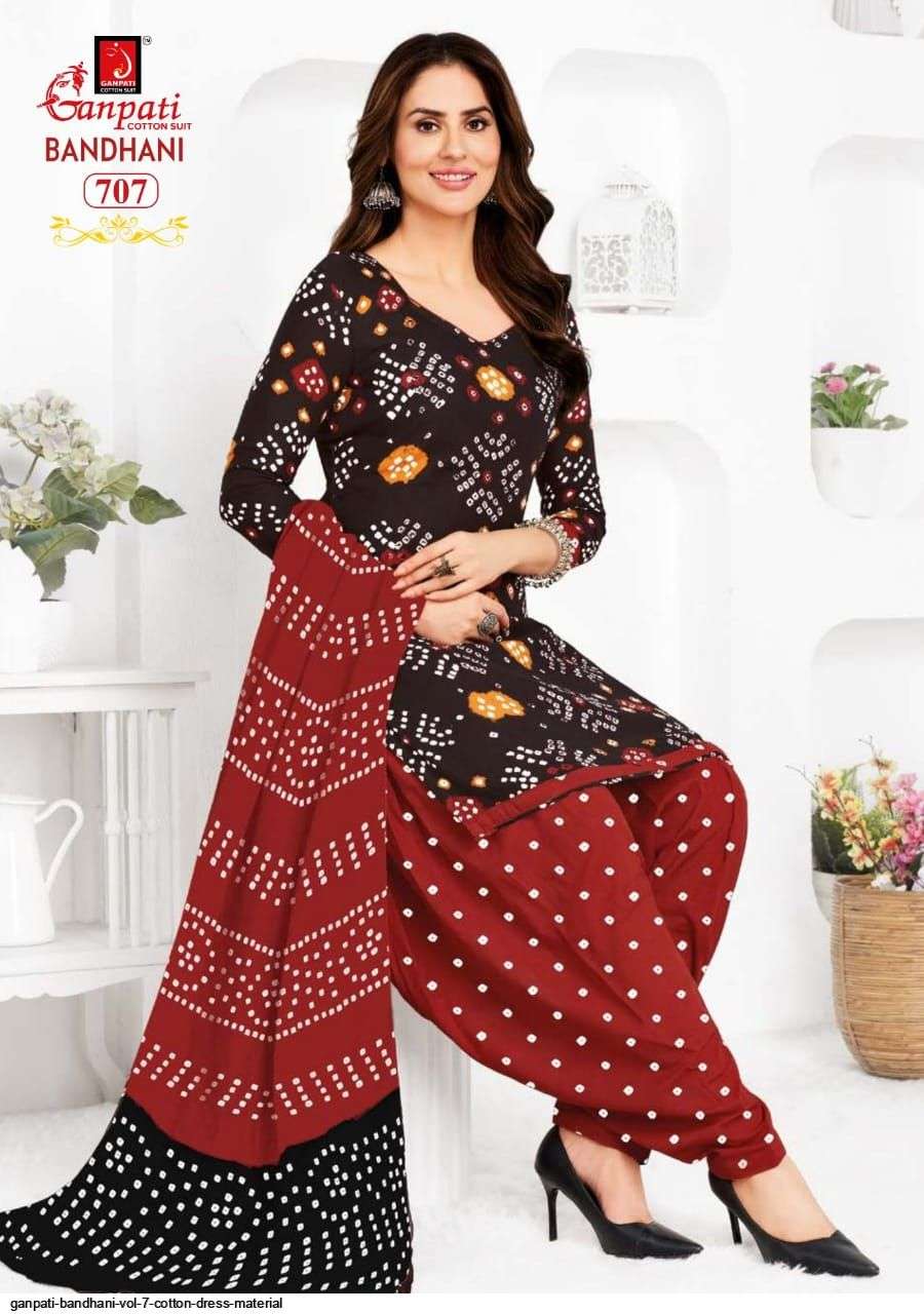 GANPATI BANDHANI VOL 7 PATIYALA READYMADE COTTON DRESS