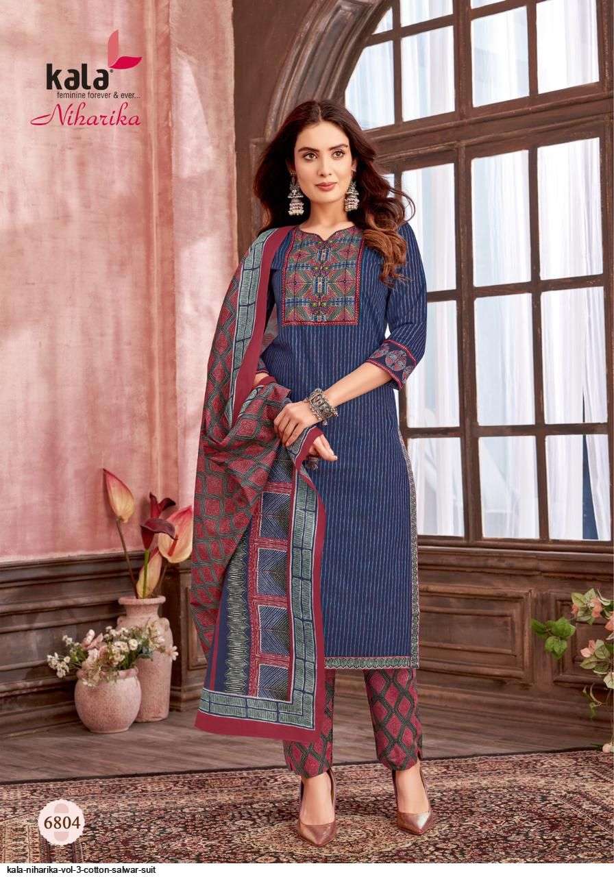 KALA NIHARIKA VOL 3 COTTON SALWAR SUIT WHOLESALE